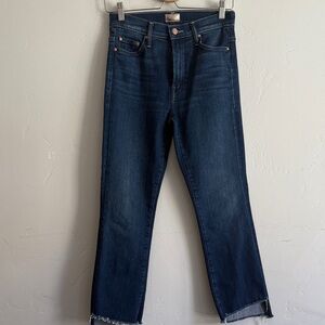 MOTHER The Hustler Crop Step Ankle Fray Jeans-Home Movies